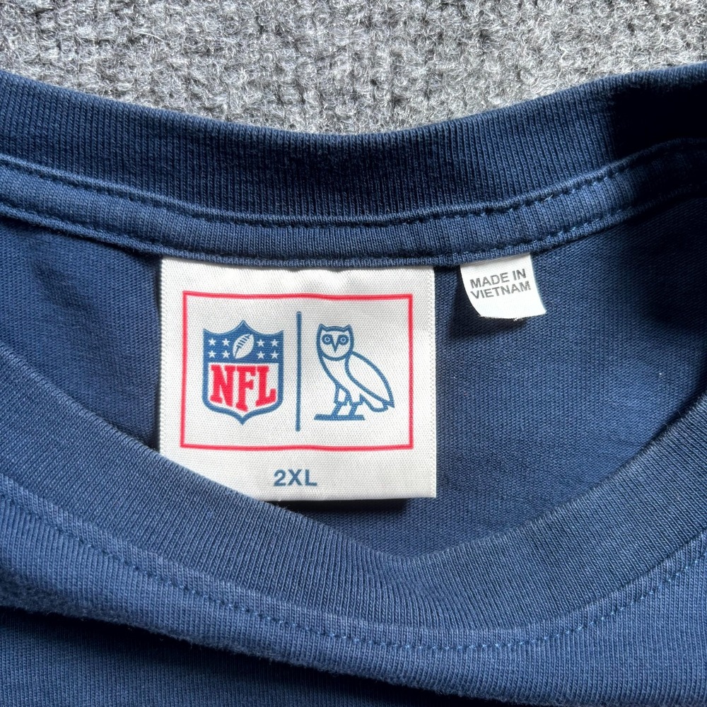 OVO x NFL New England Patriots Game Day T-Shirt Men's 2XL Navy Blue Graphic Tee - Picture 8 of 13